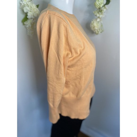 Petite Sophisticate Orange Cotton Spandex Vintage Cardigan Shell Set Size P EUC - Picture 6 of 16